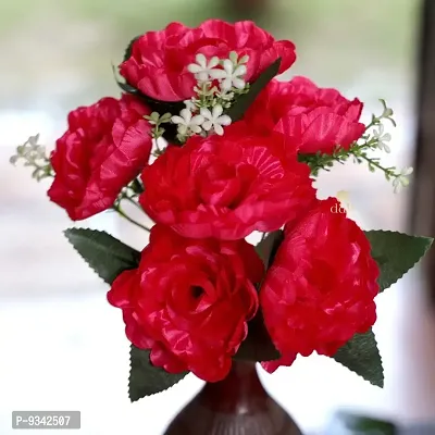 Artificial Flowers Bunch Rani Pink Color Poppy Rose Bunch for Home Decoration-thumb2