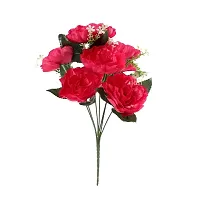 Artificial Flowers Bunch Rani Pink Color Poppy Rose Bunch for Home Decoration-thumb2