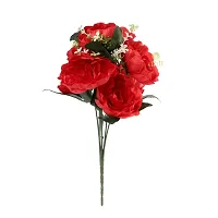 Artificial Flowers Bunch Red Color Poppy Rose Bunch for Home Decoration-thumb2