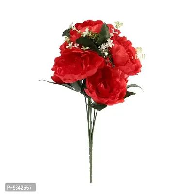 Artificial Flowers Bunch Red Color Poppy Rose Bunch for Home Decoration-thumb3