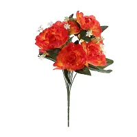 Artificial Flowers Bunch Orange Color Poppy Rose Bunch for Home Decoration-thumb2