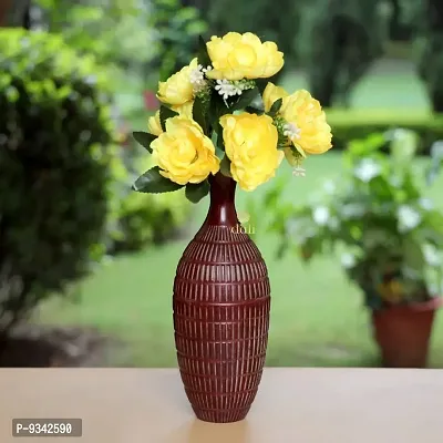 Artificial Flowers Bunch Yellow Color Poppy Rose Bunch for Home Decoration