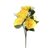 Artificial Flowers Bunch Yellow Color Poppy Rose Bunch for Home Decoration-thumb2