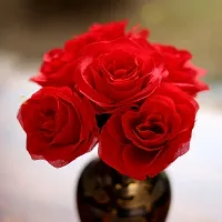 Artificial Red Rose Flower Bunch for Home, Garden, Table Decoration-thumb1