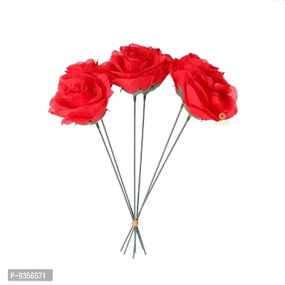 Artificial Red Rose Flower Bunch for Home, Garden, Table Decoration-thumb3