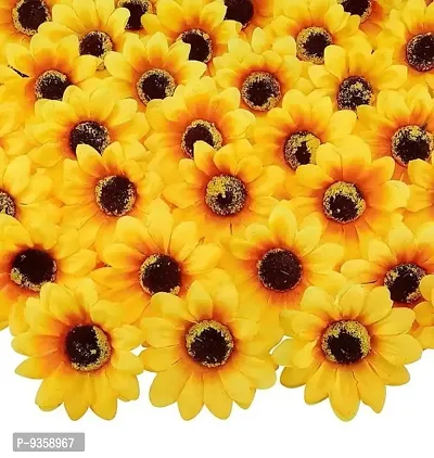 Artificial Loose Sunflower 25 Pcs for Home, Table, Pooja, festive Events Decoration Flowers-thumb3