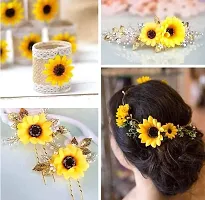 Artificial Loose Sunflower 50 Pcs for Home, Table, Pooja, festive Events Decoration Flowers-thumb1