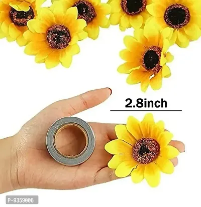 Artificial Loose Sunflower 50 Pcs for Home, Table, Pooja, festive Events Decoration Flowers-thumb5