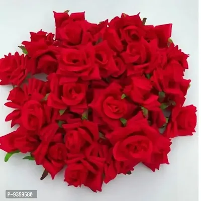 Artificial Loose Red Rose 25 Pcs for Home, Table, Pooja, festive Events Decoration Flowers-thumb0