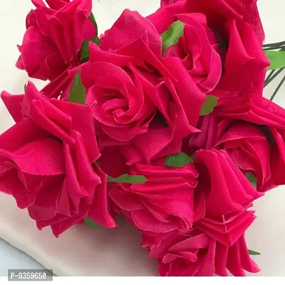 Artificial Loose Rani Pink Rose 25 Pcs for Home, Table, Pooja, festive Events Decoration Flowers
