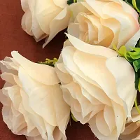 Artificial Loose Cream Rose 25 Pcs for Home, Table, Pooja, festive Events Decoration Flowers-thumb2
