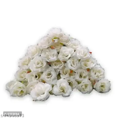 Artificial Loose White Rose 50 Pcs for Home, Table, Pooja, festive Events Decoration Flowers-thumb0