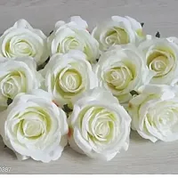 Artificial Loose White Rose 50 Pcs for Home, Table, Pooja, festive Events Decoration Flowers-thumb3