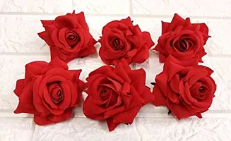 Artificial Loose Red Rose 50 Pcs for Home, Table, Pooja, festive Events Decoration Flowers-thumb2