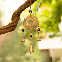 Metal Windchime Buddha Latkan Wall Hanging, Feng Shui, Positive Vibes, Diwali Decor (packof2)-thumb1