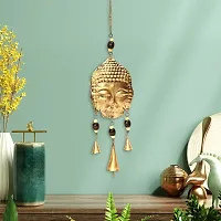 Metal Windchime Buddha Latkan Wall Hanging, Feng Shui, Positive Vibes, Diwali Decor (packof2)-thumb2