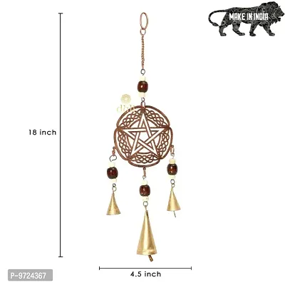 Metal Windchime Buddha Latkan Wall Hanging, Feng Shui, Positive Vibes, Diwali Decor (packof2)-thumb5