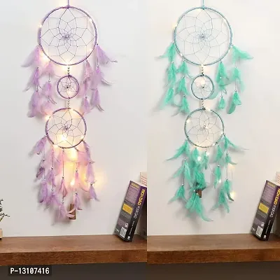 Dream catcher with Lights Wall Hanging for Living Room Bedroom Balcony Decoration (packof2)