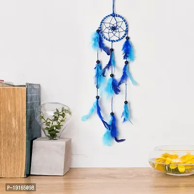 Dreamcatcher Jumbo Combo Handmade Pack of 4 Dreamcatchers for Bedrooms Office Balcony Outdoors Garden Car Hanging,Dreamkacher (BigSmallDCcombo: Blue-LightBluec4)-thumb2