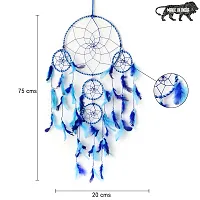 Dreamcatcher Jumbo Combo Handmade Pack of 4 Dreamcatchers for Bedrooms Office Balcony Outdoors Garden Car Hanging,Dreamkacher (BigSmallDCcombo: Blue-LightBluec4)-thumb3