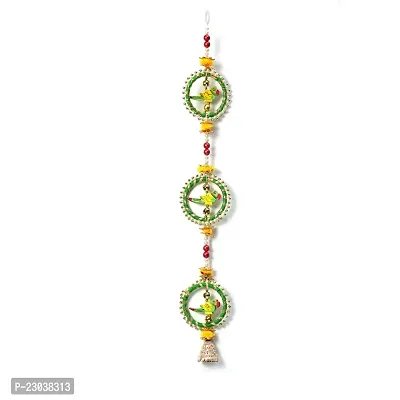 DULI Traditional Handmade 3 Tier Parrot Latkan Wall Hanging Toran for Diwali Decoration (Pack of 5)-thumb3