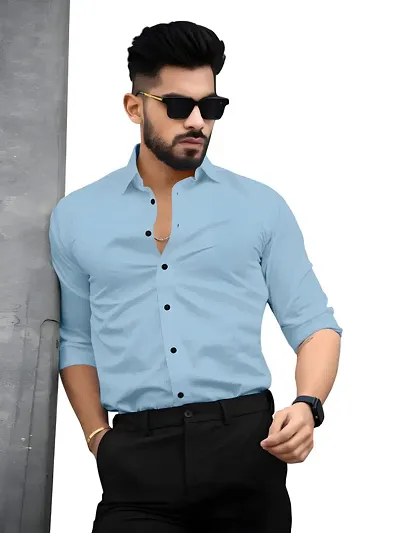 Stylish Fancy Solid Long Sleeves Shirts For Men