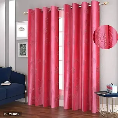 Classic Polyester Solid Window Curtains, Pack of 2pcs