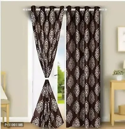 Classic Polyester Printed Door Curtain, Pack of 2