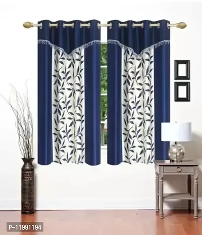 Classic Printed Window Curtains, 5ft Pack of 2