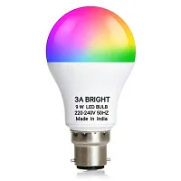 3A BRIGHT 9 Watt B22 Round 3 Colour in 1 LED Bulb (Red/Blue/Pink) - Pack of 8-thumb3