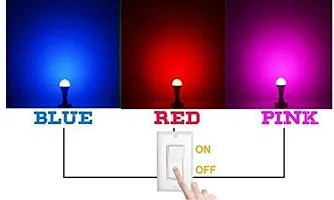 3A BRIGHT 9 Watt B22 Round 3 Colour in 1 LED Bulb (Red/Blue/Pink) - Pack of 8-thumb4