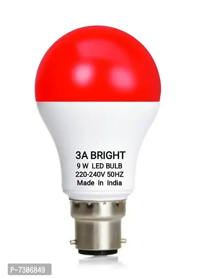 3A BRIGHT 9 WATT B22 ROUND COLOR LED BULB (RED, PACK OF 4)-thumb2