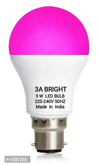 3A BRIGHT 9 WATT B22 ROUND COLOR LED BULB (PINK, PACK OF 6)-thumb2