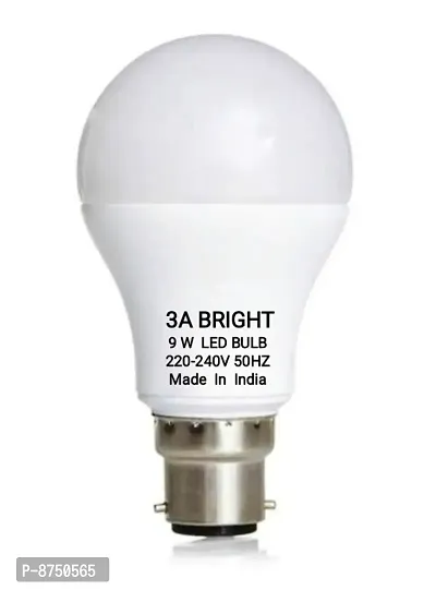 3A BRIGHT Base B22 9-Watt Long Life LED Bulb (Pack of 6, Cool White)-thumb3