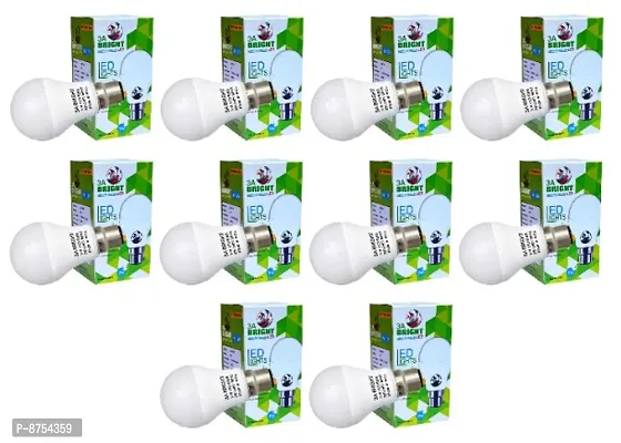 3A BRIGHT 9W B22 LED Cool Day White Bulb, Pack of 10 (Long Life)-thumb0
