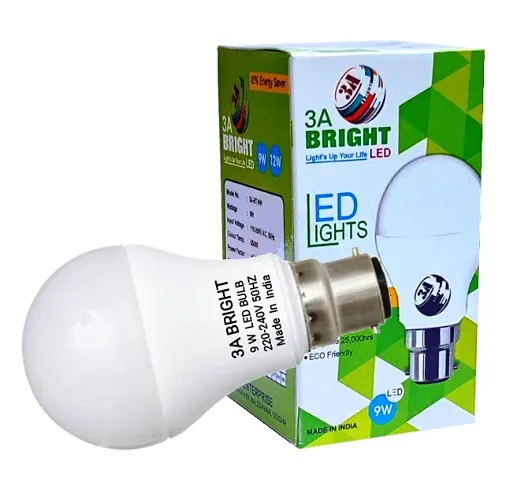 3A BRIGHT Base B22 9-Watt Long Life LED Bulb