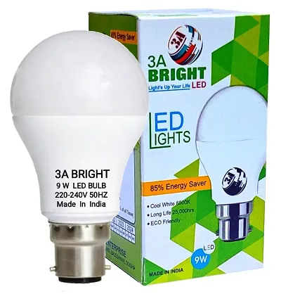 3A BRIGHT Base B22 9-Watt Long Life LED Bulb