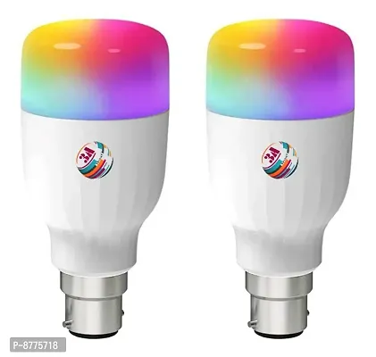 3A BRIGHT 9 Watt B22 Bullet 3 Colour in 1 LED Bulb (Red/Blue/Pink) - Pack of 2