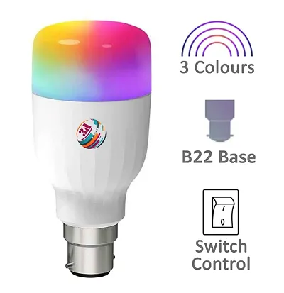 3A BRIGHT 9 Watt B22 Bullet 3 Colour in 1 LED Bulb (Red/Blue/Pink) - Pack of 1-thumb0
