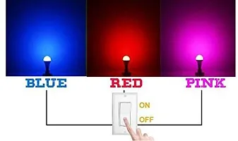 3A BRIGHT 9 Watt B22 Bullet 3 Colour in 1 LED Bulb (Red/Blue/Pink) - Pack of 1-thumb1