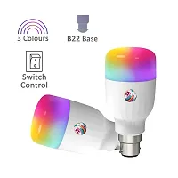 3A BRIGHT 9 Watt B22 Bullet 3 Colour in 1 LED Bulb (Red/Blue/Pink) - Pack of 1-thumb2