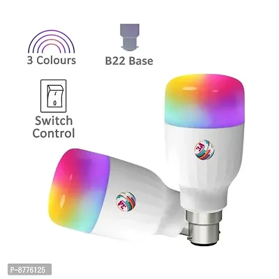 3A BRIGHT 9 Watt B22 Bullet 3 Colour in 1 LED Bulb (Red/Blue/Pink) - Pack of 1-thumb3