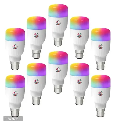 3A BRIGHT 9 Watt B22 Bullet 3 Colour in 1 LED Bulb (Red/Blue/Pink) - Pack of 10