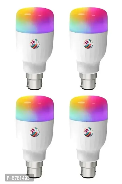 3A BRIGHT 9-Watt B22 Bullet 3-in-1 (3 Colour in 1 LED Bulb, Red/Blue/Pink) - Pack of 4 Bulb