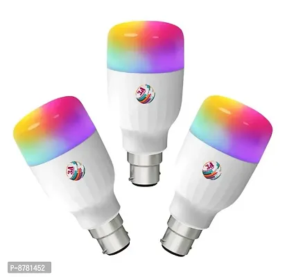 3A BRIGHT 9-Watt B22 Bullet 3-in-1 (3 Colour in 1 LED Bulb, Red/Blue/Pink) - Pack of 3 Bulb