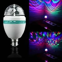 3A BRIGHT 360 Degree  3W RGB LED Lamp, Projector Crystal Auto Rotating Color Changing Lamp (Pack of 2 Bulb)-thumb1