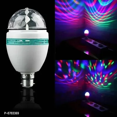 3A BRIGHT 360 Degree  3W RGB LED Lamp, Projector Crystal Auto Rotating Color Changing Lamp (Pack of 2 Bulb)-thumb2