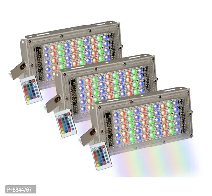 3A BRIGHT 50 Watt Brick Ultra Bright lens LED Flood Light (Color-RGB, Pack of 3)-thumb0