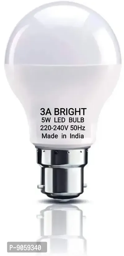 3A Bright 5 Watt B22 Round DOB LED Bulb Silver White , Pack Of 10-thumb2