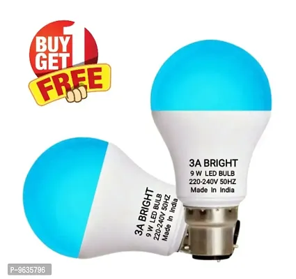 3A BRIGHT 9 WATT B22 ROUND COLOR LED BULB (BLUE, PACK OF 2)-thumb0